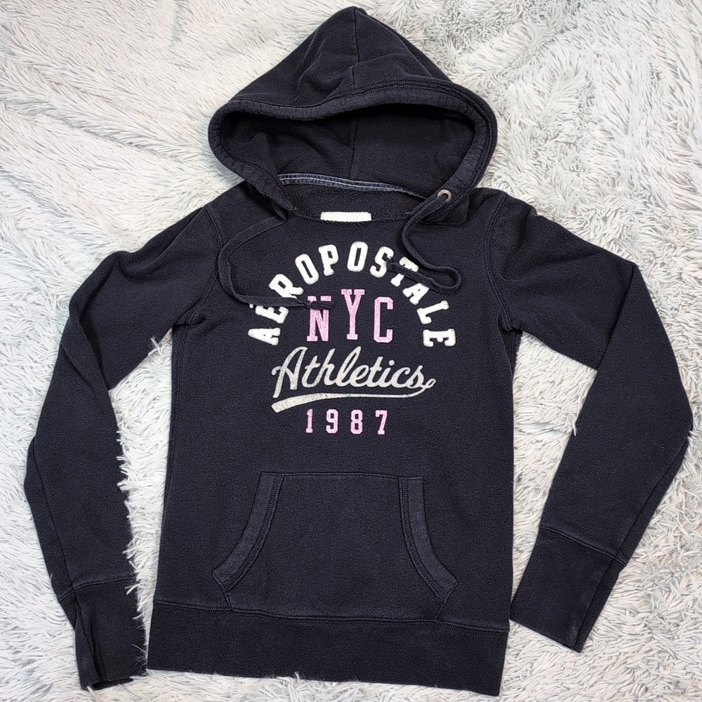 Aeropostale Sweatshirt Womens S Blue Hoodie Comfort Casual Soft Athletic